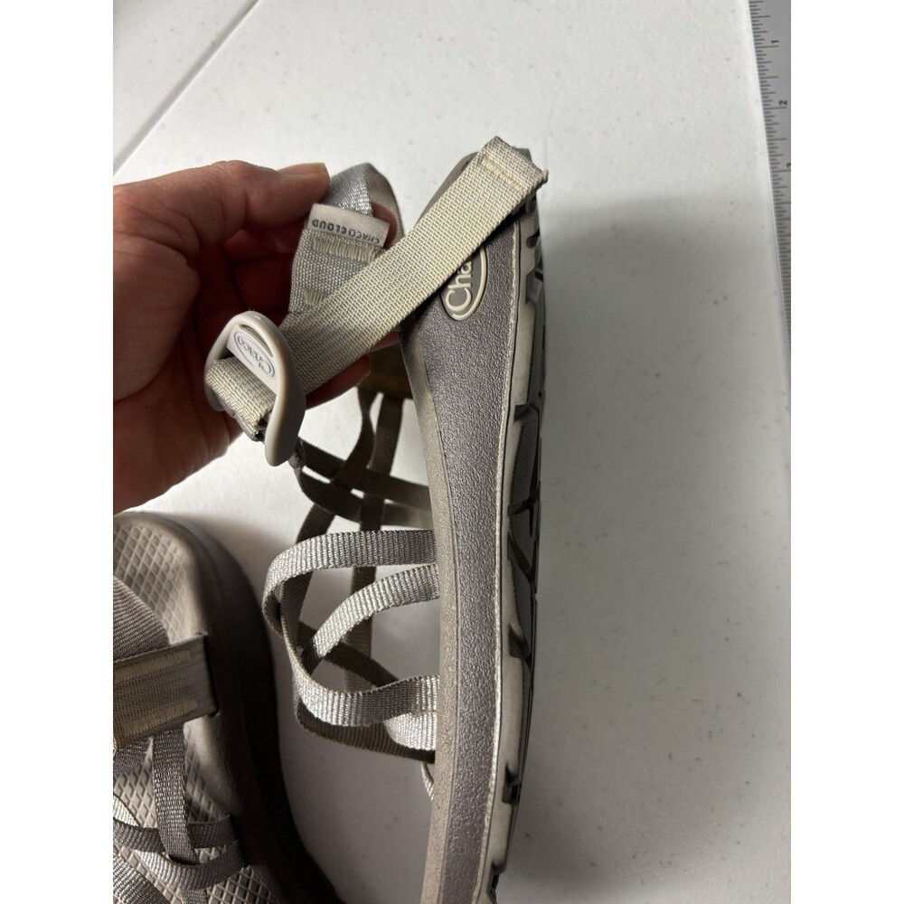 Chaco Cloud Women's Silver Gray Sandals Adventure Hiking Outdoors Strappy Sz 7 - Picture 11 of 15